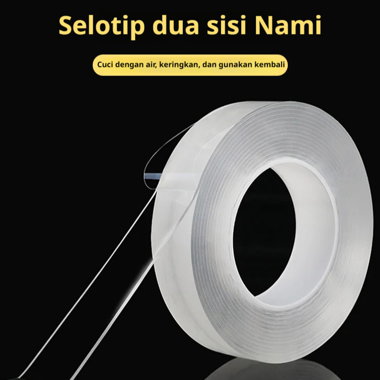 

【Stok Lokal】Double Tape Nano Bening Serbaguna/Pita Dua Sisi Nano Tanpa Jejak Yang Kuat/Perekat Elastis Selotip Super Kuat