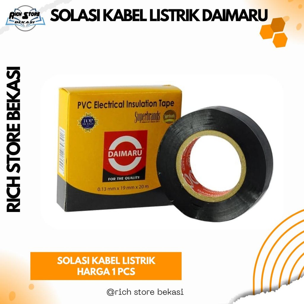 

SOLASI KABEL LISTRIK MERK DAIMARU TAPE TEBAL BERKUALITAS DAN ORI HARGA 1 PCS