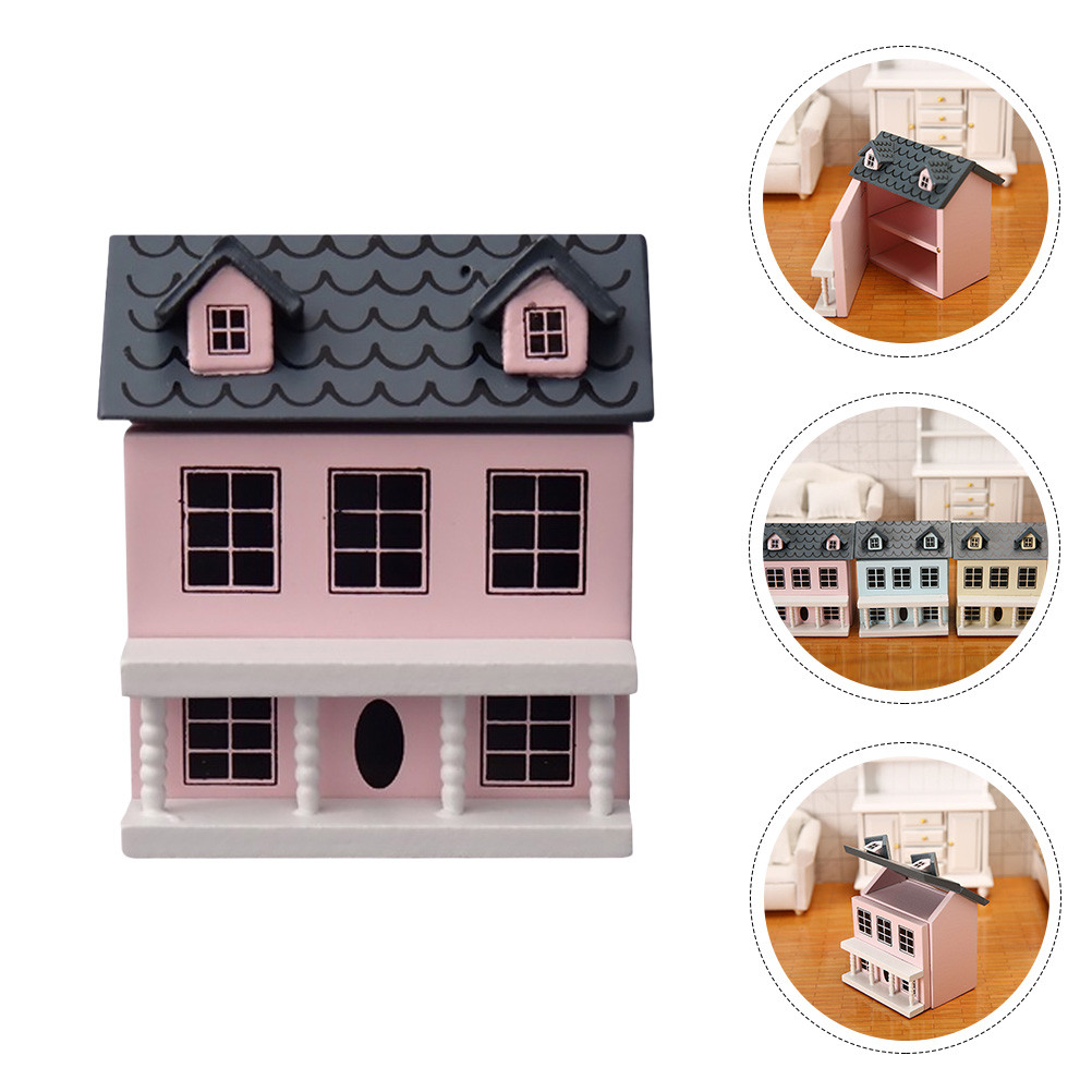 Villa Small House Miniature Ornament Furniture Wooden Dollhouse Micro Villas Toys for Kids Landscape