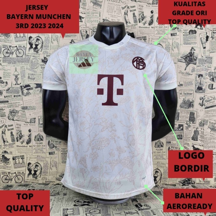 SETELAN JERSEY BOLA BAYERN MUNCHEN 3RD 2023 2024 GRADE ORI TOP QUALITY - JERSEY SAJA, M