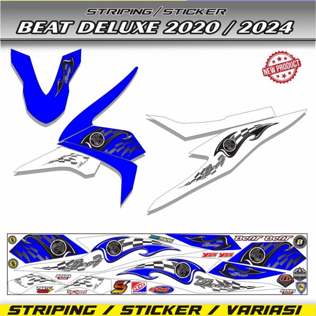 STIKER BEAT ISS DELUXE 2020 STRIPING HONDA BEAT BARU CBS DELUXE 2021 / 2023 MOTIF KEREN