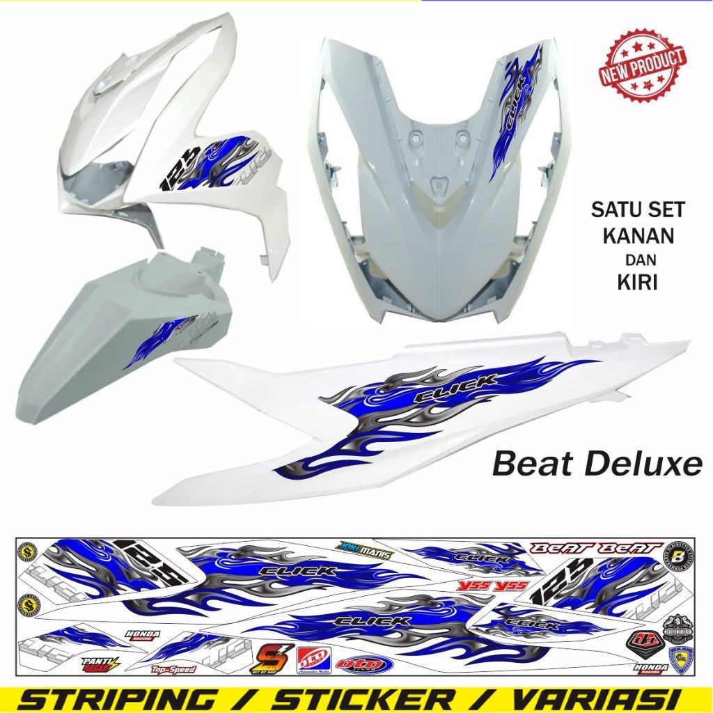 STRIPING VARIASI MOTOR BEAT DELUXE STIKER MOTIF KEREN
