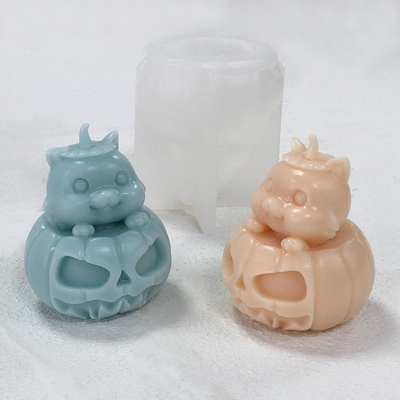 

Pumpkin Cat Halloween Gift Candle Silicone Mold DIY Cute Cat Evil Pumpkin Mold-making Gypsum Candle Resin Mould Halloween Decor