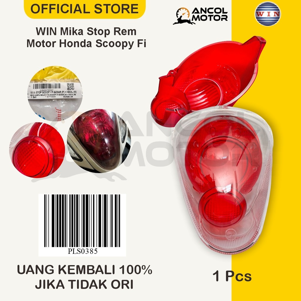 Win Mika Stop Scoopy FI Kaca Lampu Rem Belakang Motor Honda