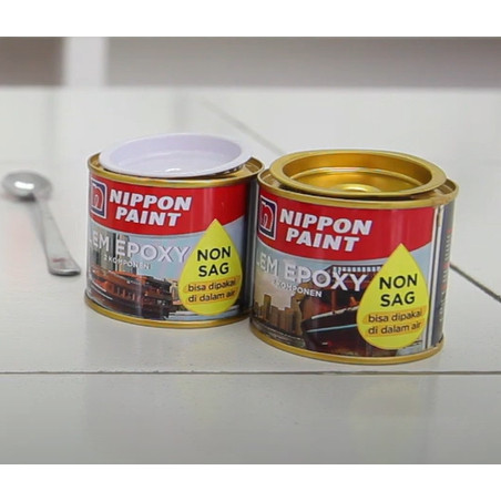 LEM EPOXY NON SAG NIPPON LEM BAWAH AIR PERAHU 2 KOMPONEN RESIN + HARDENER