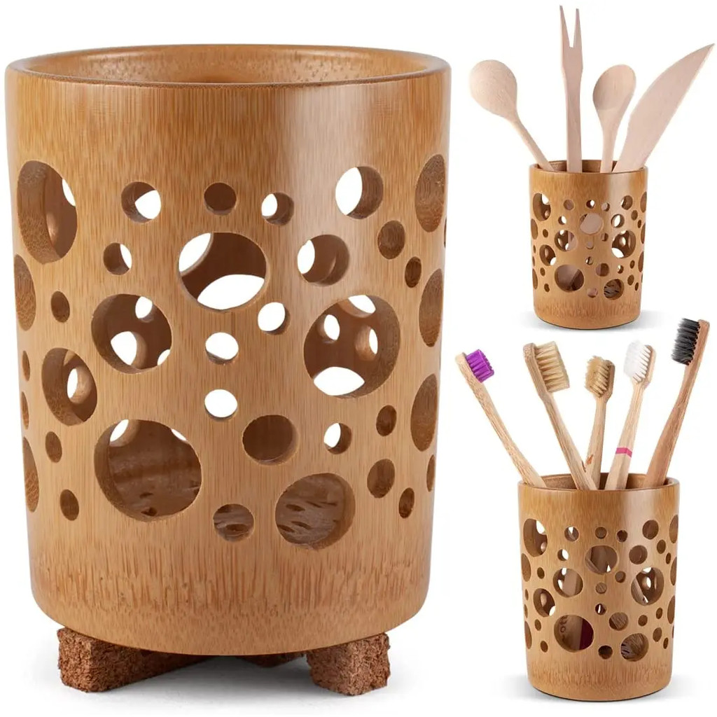 Bamboo toothbrush holder bamboo toothbrush accessories toothbrush pen makeup brush organizer biodegr