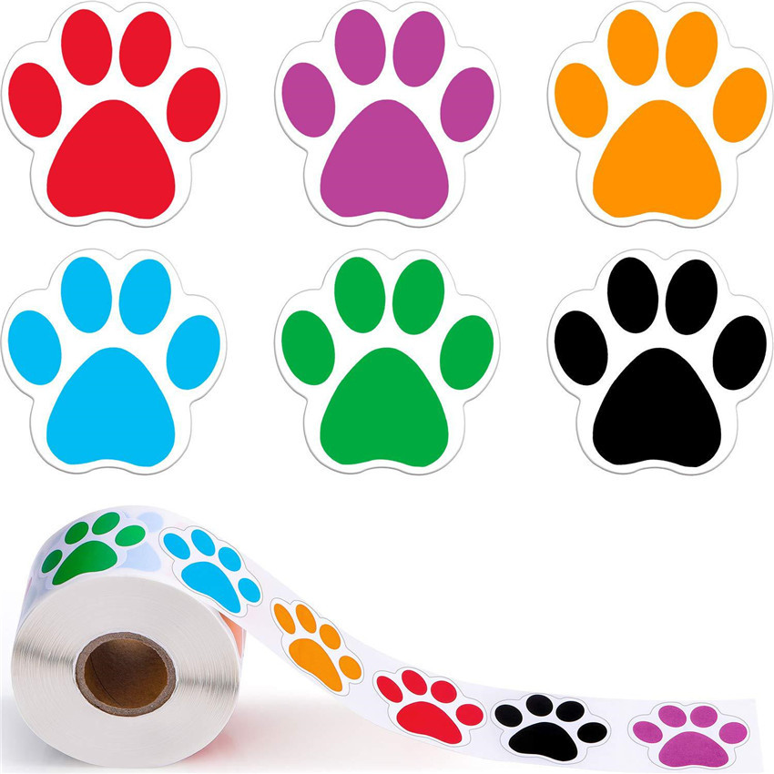 

Colorful Paw Print Dog Stickers pet thank you stickers seal label handmade custom Birthday Party Decor stationery sticker