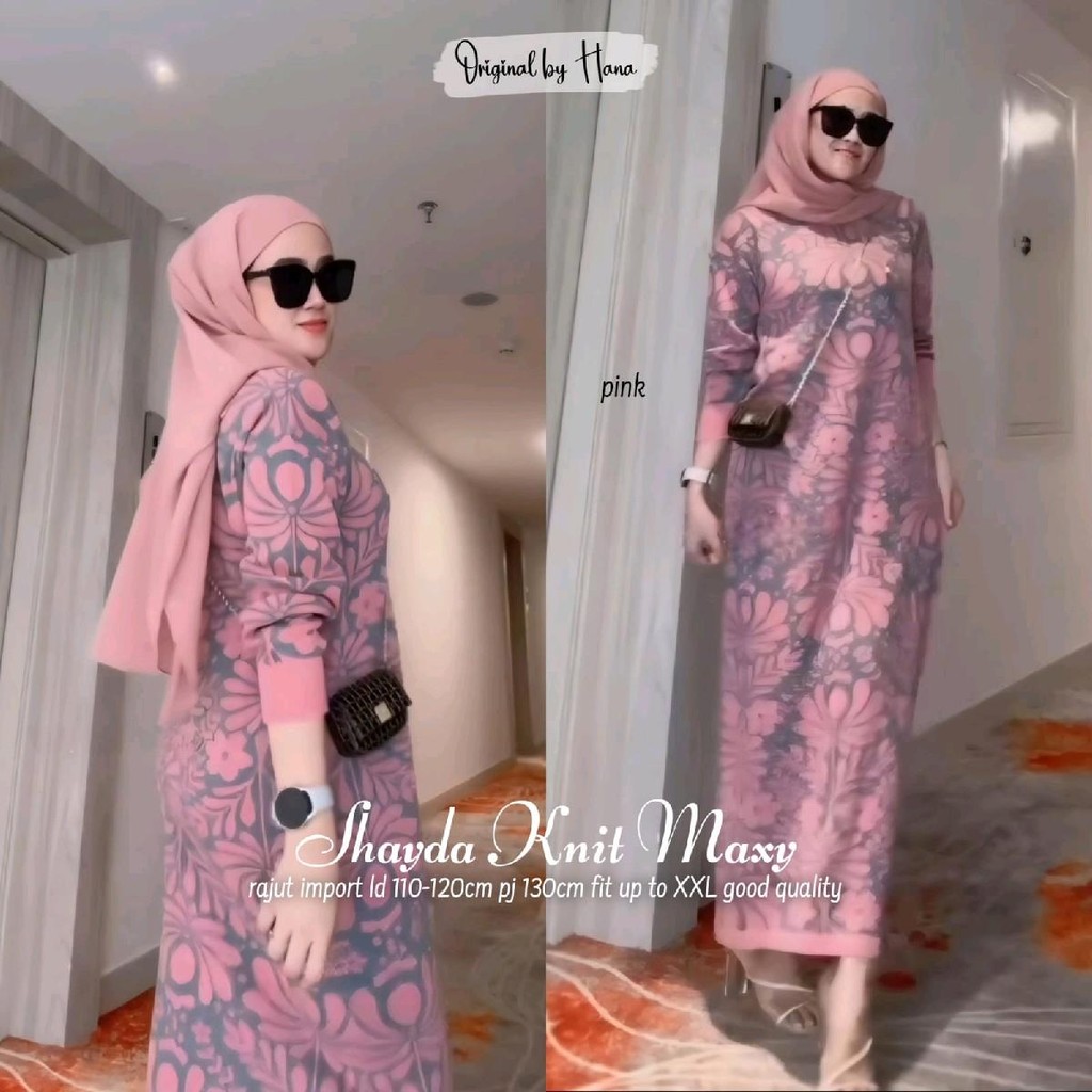 Ready Stok Siap Kirim • Shayda Knit Maxy • Original Hana • Rajut Knitt Import Premium Lembut Santai 