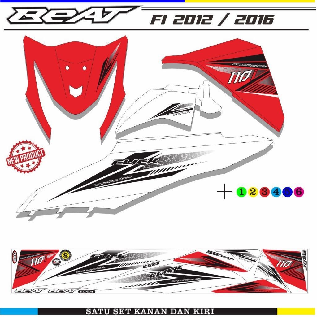 COD / VARIASI STRIPING MOTOR VARIASI LIS CLICK BEAT FI STIKER BEAT