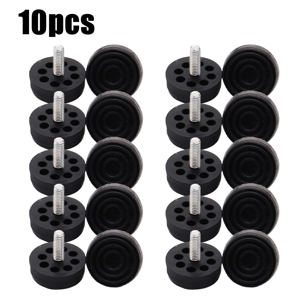 10Pcs Adjustable Galvanized Steel Furniture Legs Anti-slip Base Table Cabinet Leg Pad Feet Leveler M