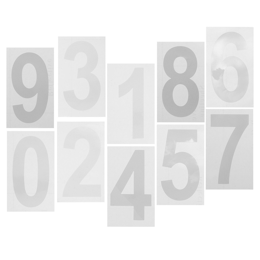 

10 Sheets Mail Reflective Number Stickers Trash Can Paper Large House Numbers for outside
