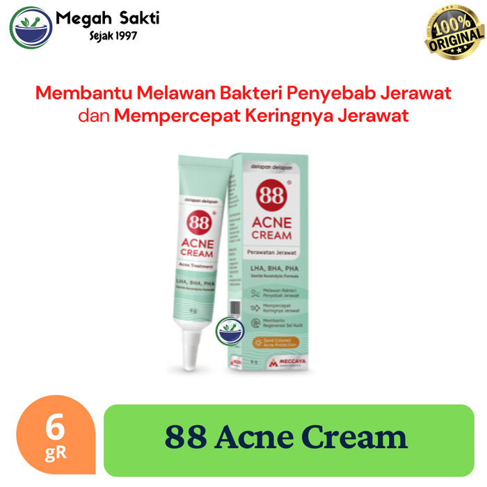 MGS - 88 Acne Cream  6 gR | Krim Anti Acne Spot Cream LHA BHA PHA Gentle Keratolytic Formula