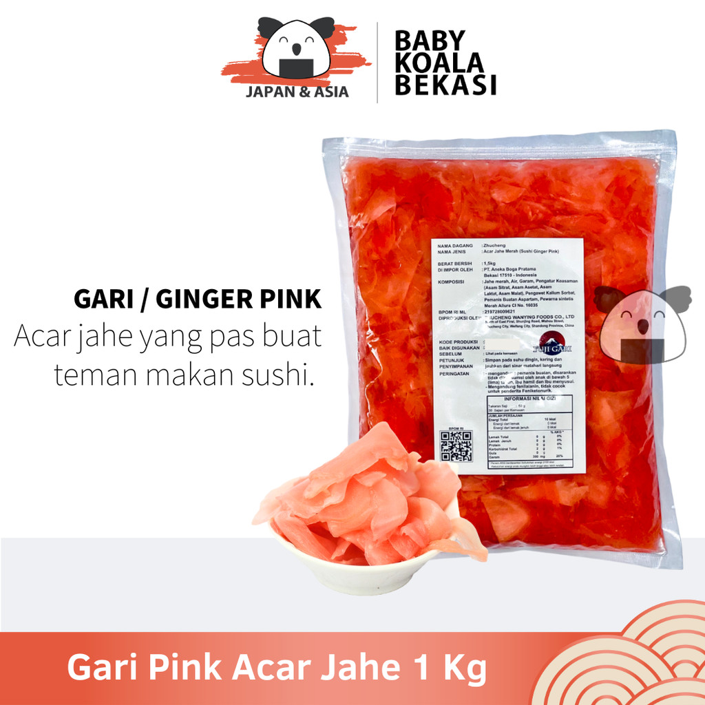 

GARI PINK Acar Jahe Pink Manis 1 kg Halal │ Gary Pink Import Ginger Pickled for Sushi │ Acar Jahe -BKS