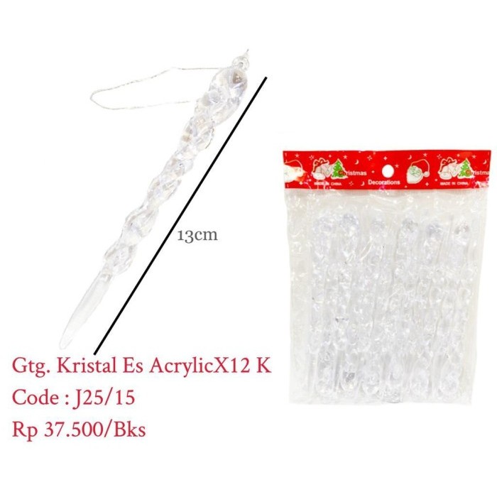 

Hiasan Natal Kristal Es Acrylic 13cm Isi 12pcs - Dekorasi Natal
