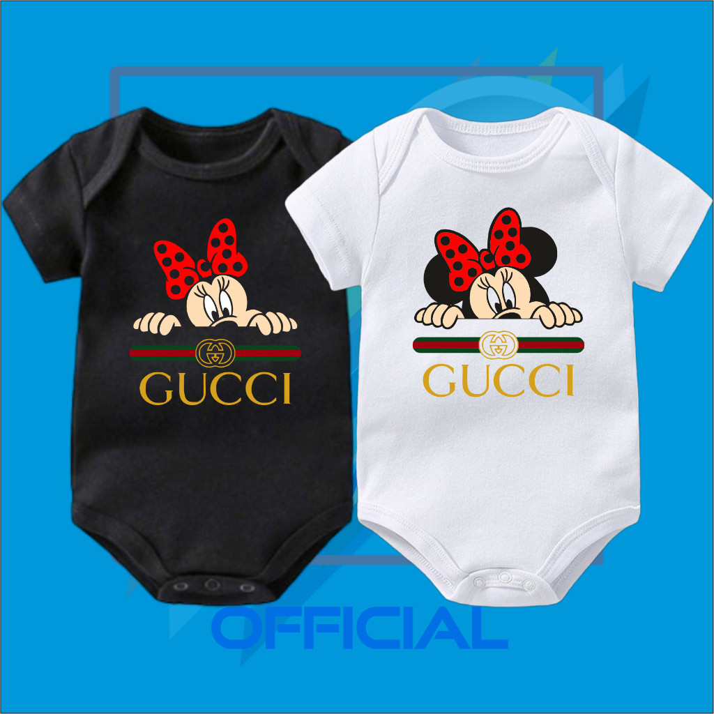 KAOS BAJU BAYI JUMPER BABY MICKEY MOUSE GUCCI DISNEY jumpsuit bodysuit baby kids lengan pendek laki-