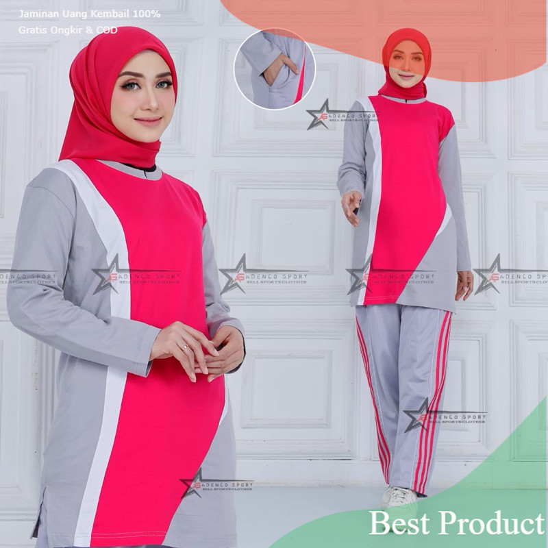 Setelan baju Olahraga muslimah / setelan baju olahraga muslimah/ running jogging lari cfd yoga zumba