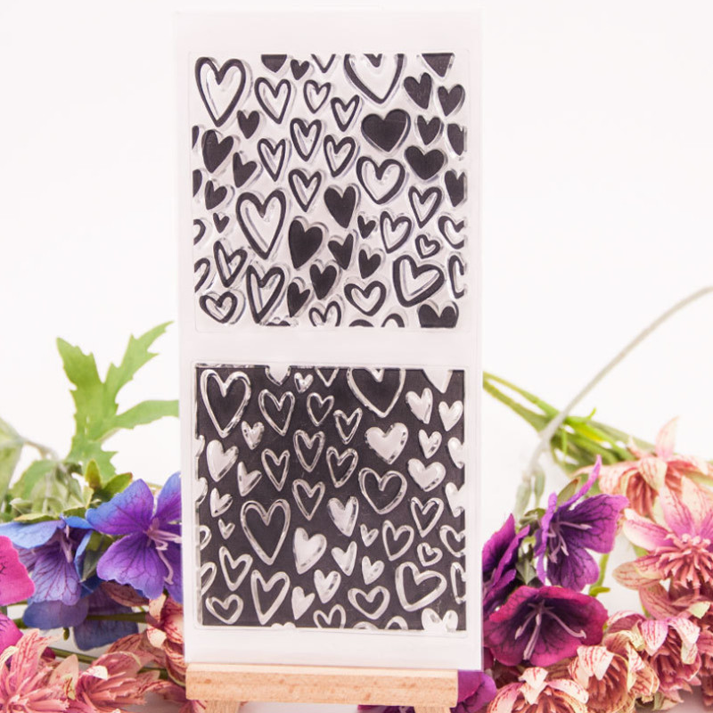 

1pc Love Heart Transparent Seal Clear Silicone Stamp Cutting DIY Scrapbooking Rubber Coloring Embossing Decor Reusable 8*16.5cm