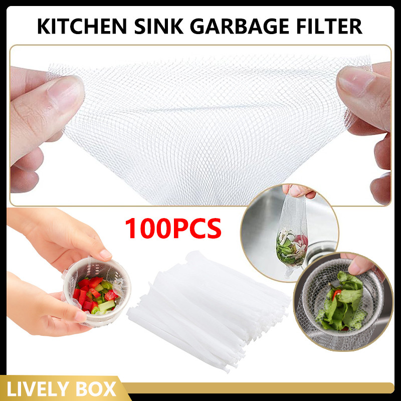100pcs Filter Sampah Wastafel Dapur Sekali Pakai/KAIN SARINGAN WASTAFEL CUCI PIRING DAPUR KANTONG SA
