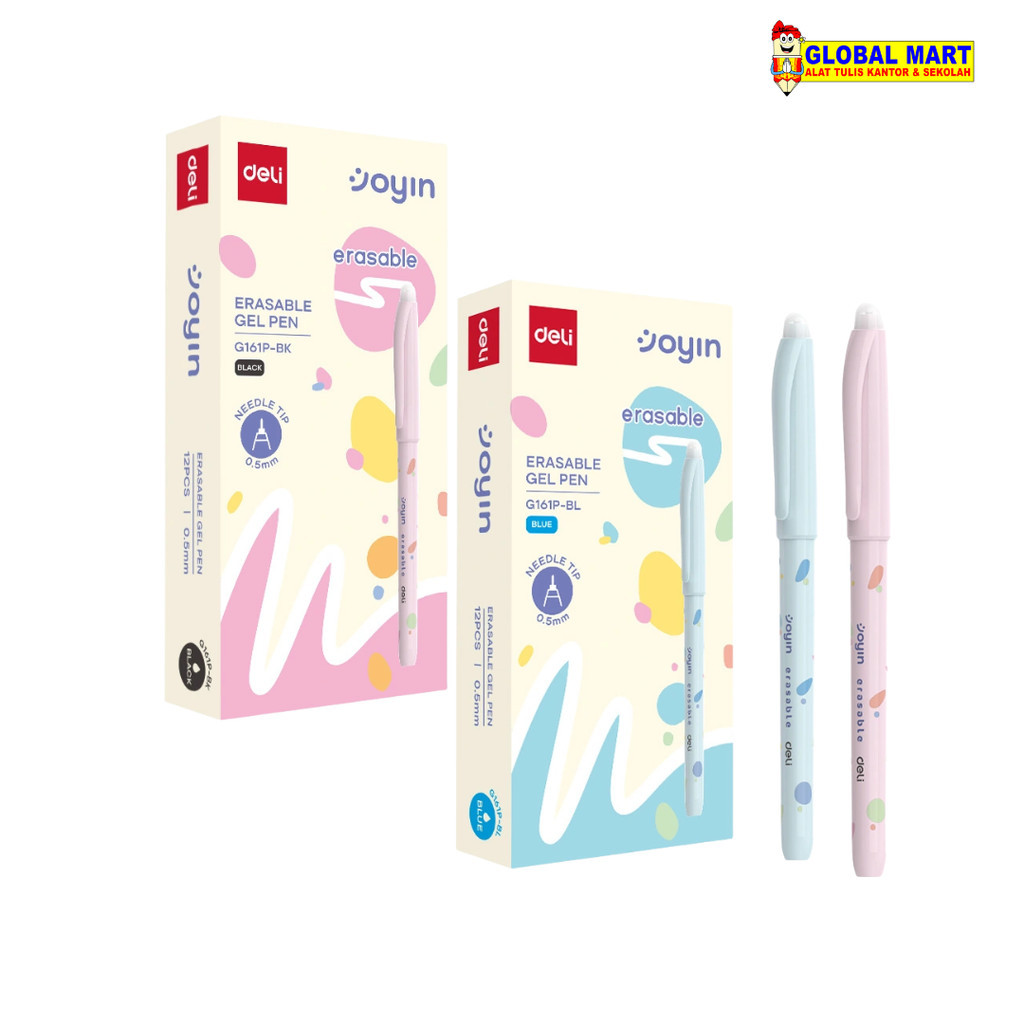 

Pulpen Gel Bisa Dihapus Deli EG161P Joyin Erasable Gel Pen 0.5mm