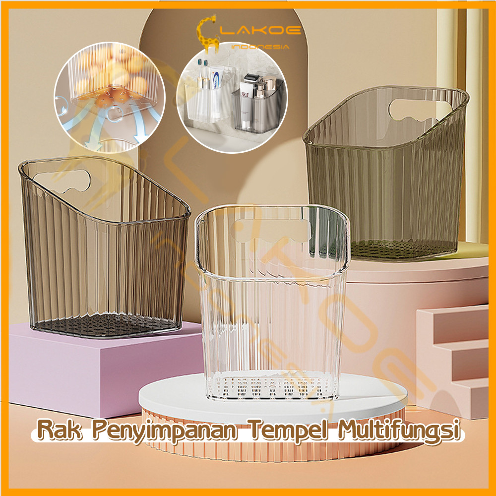 Lakoe Rak Tempat Sikat Gigi Dinding Wadah Gantung Penyimpanan Makanan Dapur Serbaguna