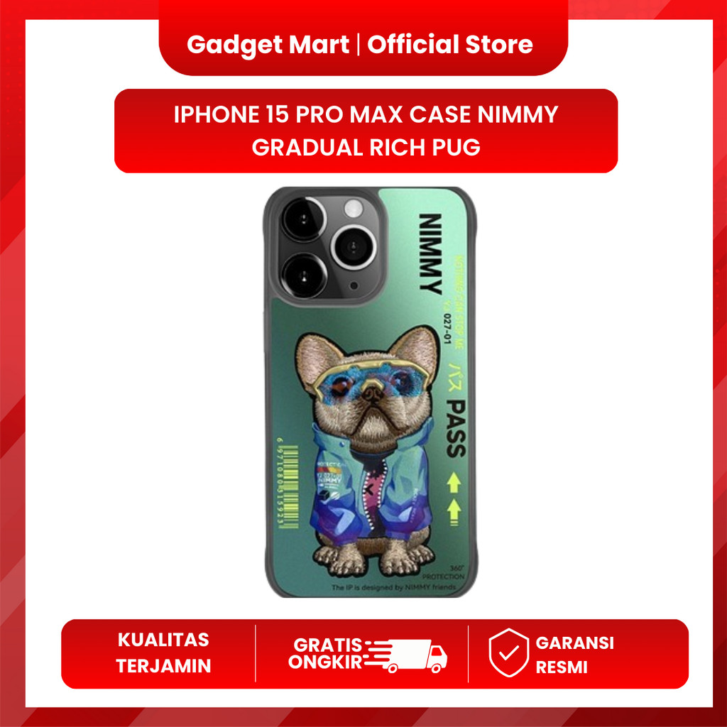 Iphone 15 Pro & Pro Max Case Nimmy Gradual Rich Pug