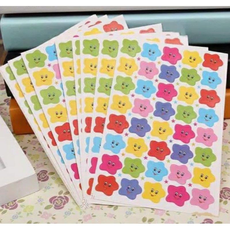 

looca - 10 Lembar Sticker Rewards Bintang / Stiker Star Hadiah Prestasi Anak