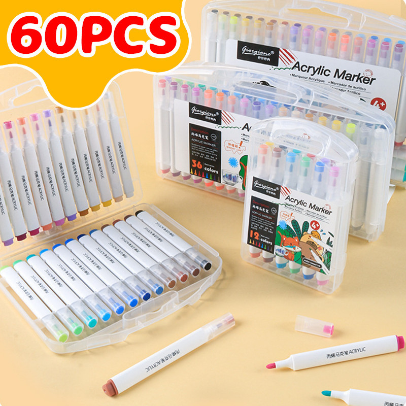 

Set Pen Marker Akrilik 1200mAh, Cepat Kering, Tahan Air Set Pen Marker Akrilik 12 Warna