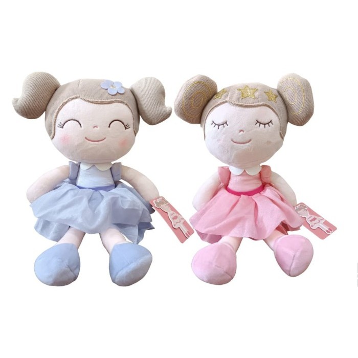 Boneka GLOVELEYA  Baby Girl Gift Soft First Baby Doll Plush Doll - Baju Ungu Muda