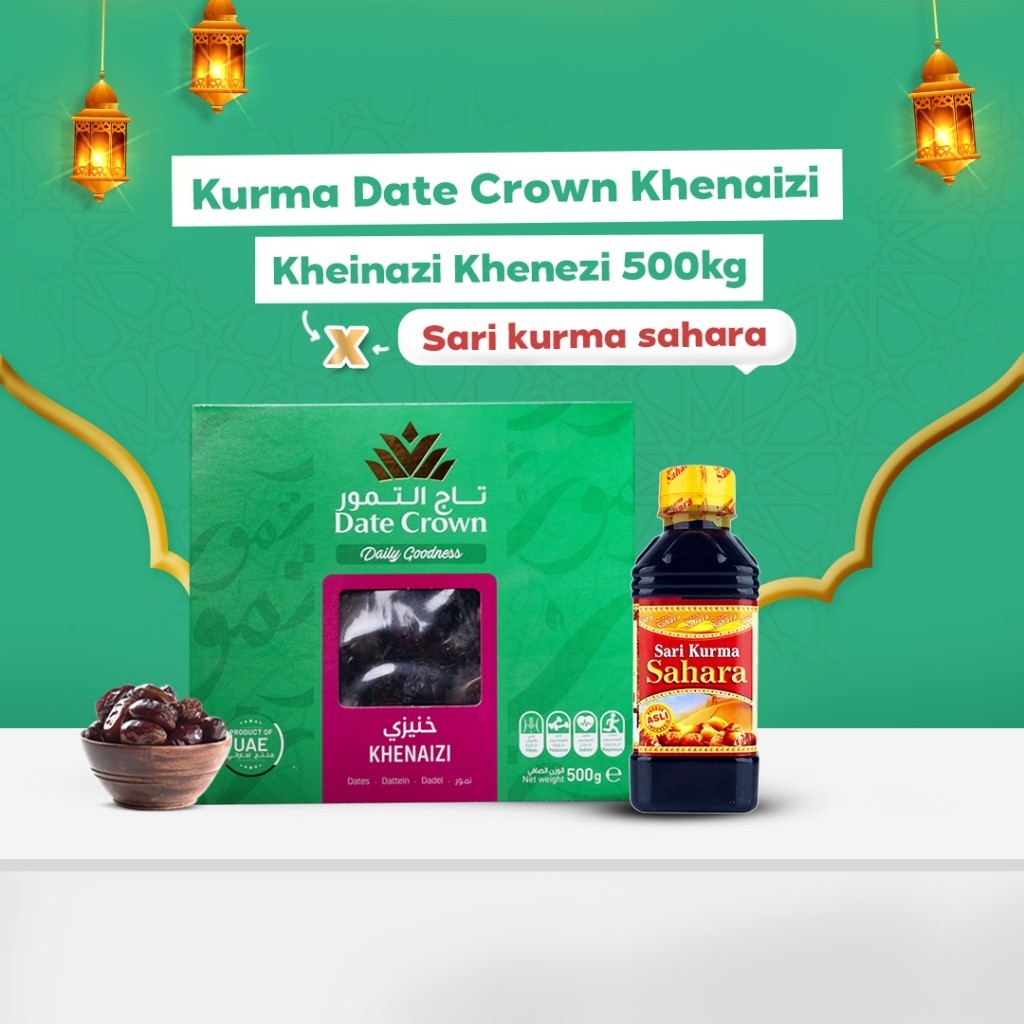 

Kurma Date Crown Khenaizi Kheinazi Khenezi 500gr x Sari Kurma Sahara