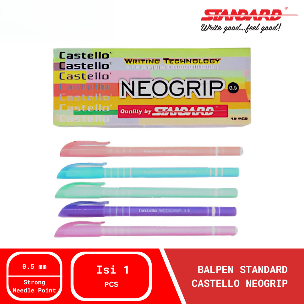 

Ballpoint Bolpen Pulpen Standard Castello Neogrip 0.5mm (1 PCS)