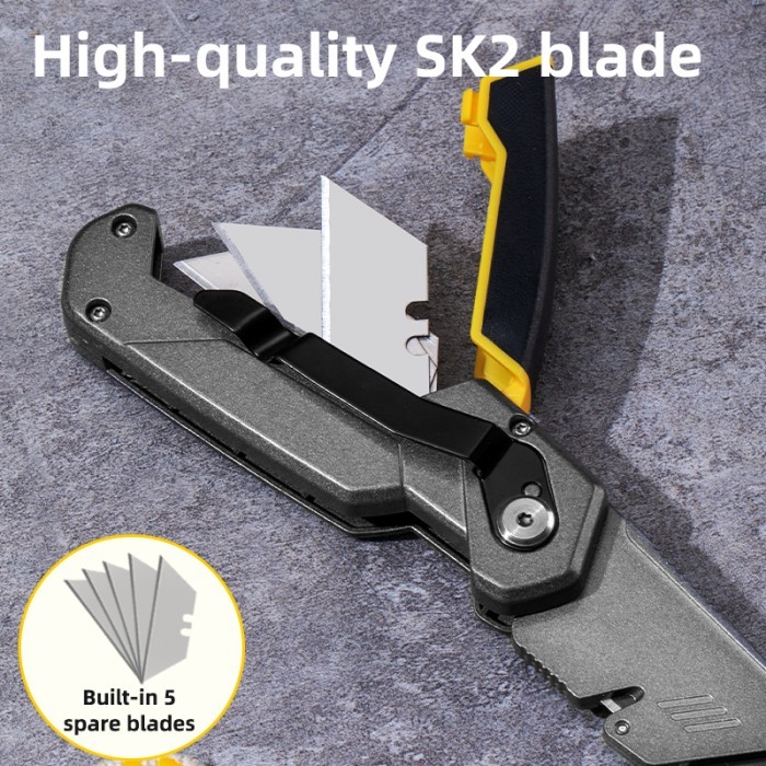 

LARIS -Deli Utility Knife / Cutter Pisau Kayu Aluminium SK2 Auto-lock EDL006Z