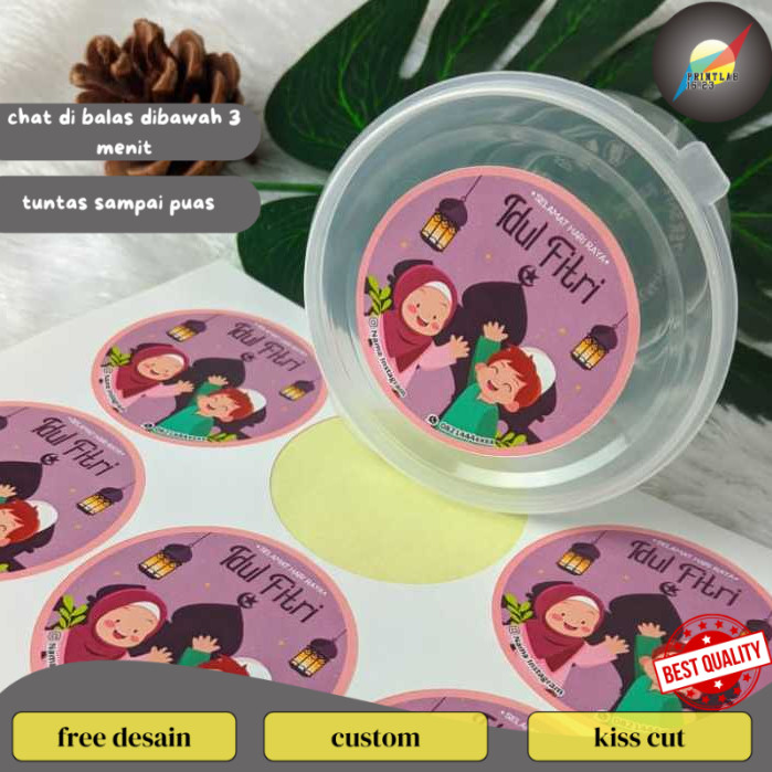 

PrintLab 2-4 Cetak Sticker Label Bulat Idul Fitri Stiker Lebaran Toples Label Kue Lembaran A3+