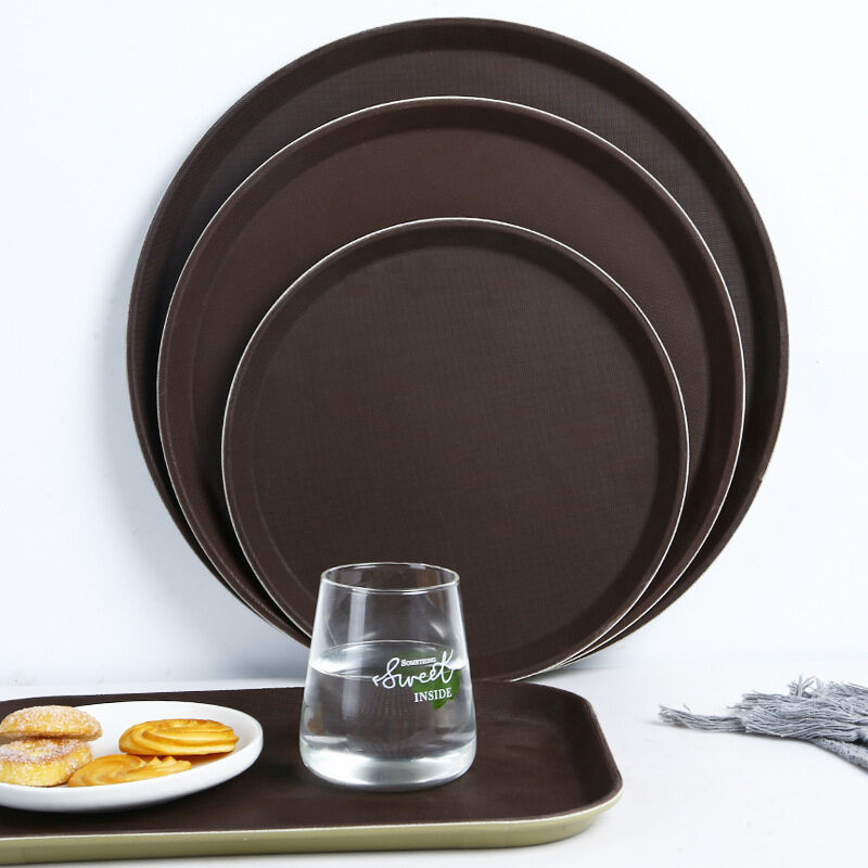 BERINDO Nampan Bulat Anti Slip Nampan Baki Saji Tray Bulat Polos Plastik Bulat round anti slip