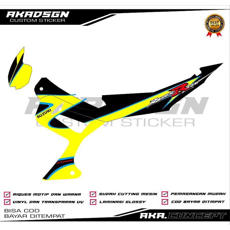 sticker striping Suzuki Satria fu CBU AURA YELLOW Raider R150