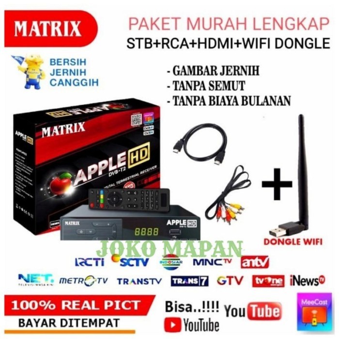 Set Top Box Tv Digital Matrix DVB T2  HD EWS/ set top box tv tabu - EVERCROSS NEW, STB
