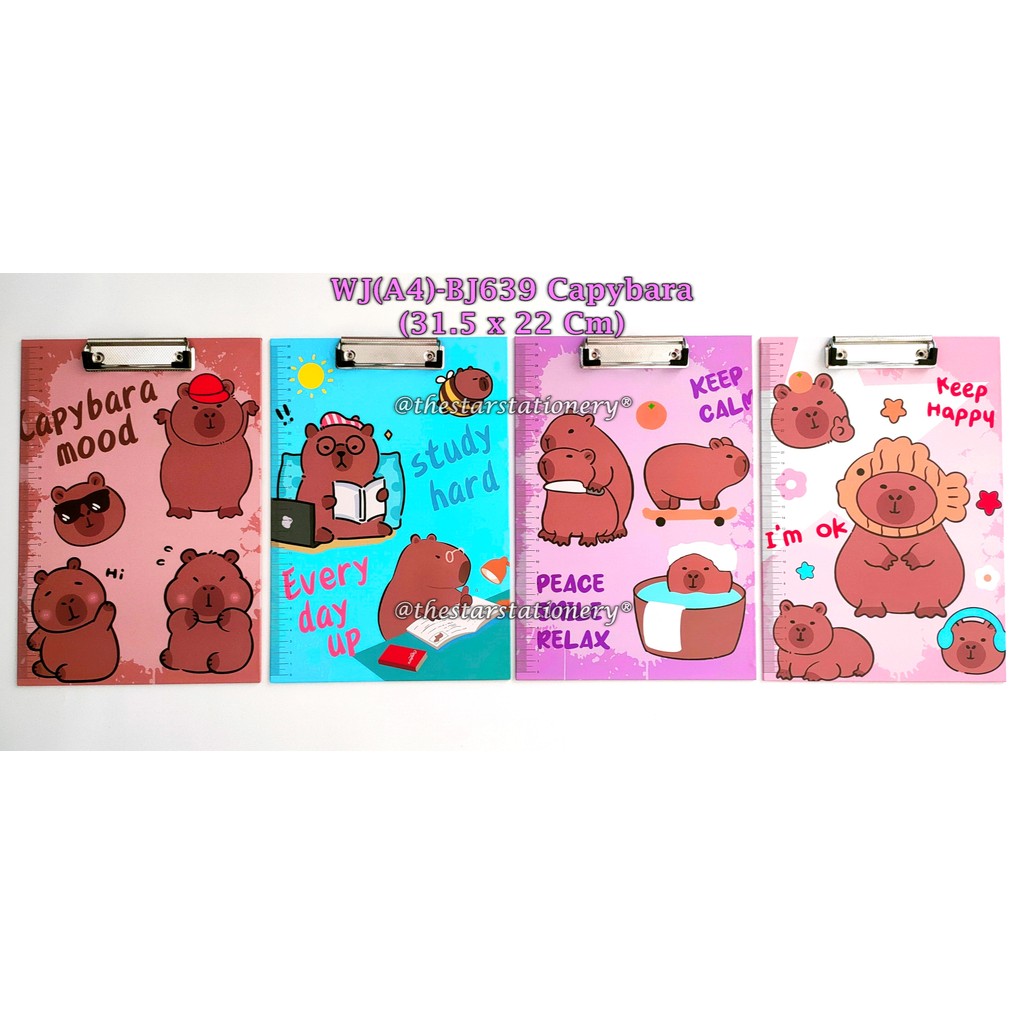 

(1 Biji) Clip Board Capybara 31.5*22 Cm / Papan Ujian Capybara A4 / Clipboard GXIMP WJ(A4)-BJ639