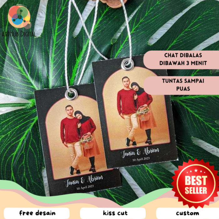 

AHD Print Hangtag Wedding Souvenir Hang Tag Label Custom Pernikahan Ucapan Nikah Free Desain