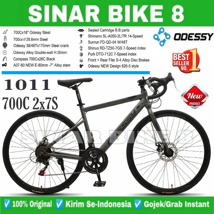 Sepeda Balap Roadbike ODESSY MT 1011 Steel 14 Speed Rem Cakram