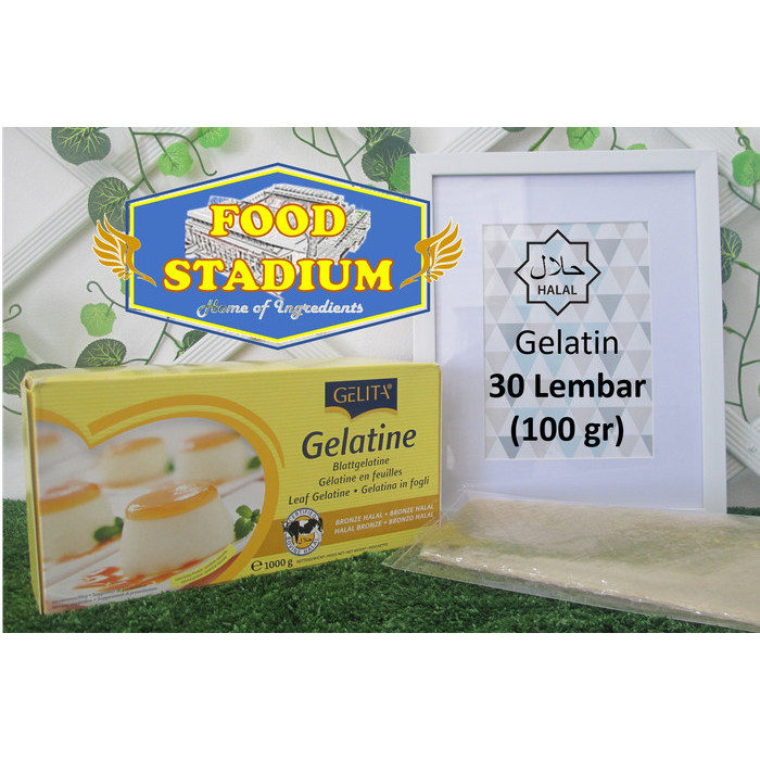 

Gelatin Sheet HALAL by Gelita, 100 gr / 30 lembar