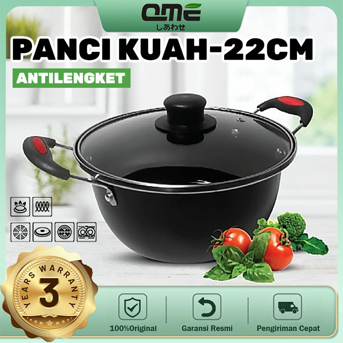 terlaris  Panci kuah Enamel anti lengket uk Tutup Kaca Panci Susu QME