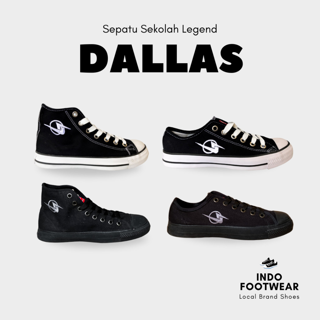 Promo Sepatu Sekolah Dallas Campus Sd Smp Sma [ Tanpa Dus ] D50 hitam putih