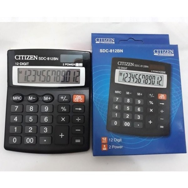

KALKULATOR CALCULATOR 12 DIGIT ANGKA MERK CITIZEN TYPE SDC-812 BN Cod