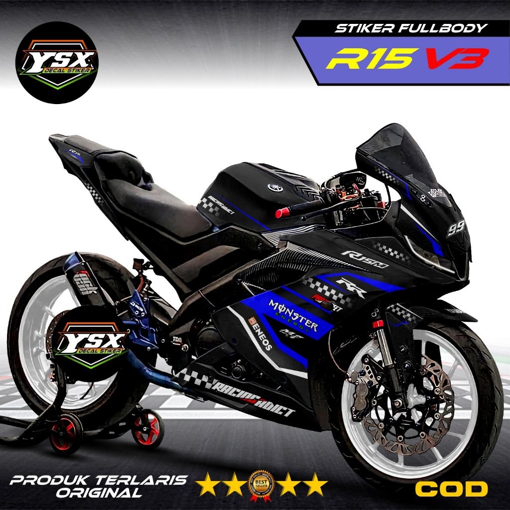 Decal R15 V3 Stiker Fullbody Desain Racing Monster