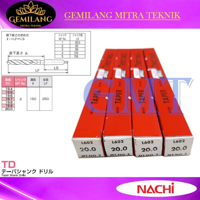 Mata bor besi nachi 20mm taper