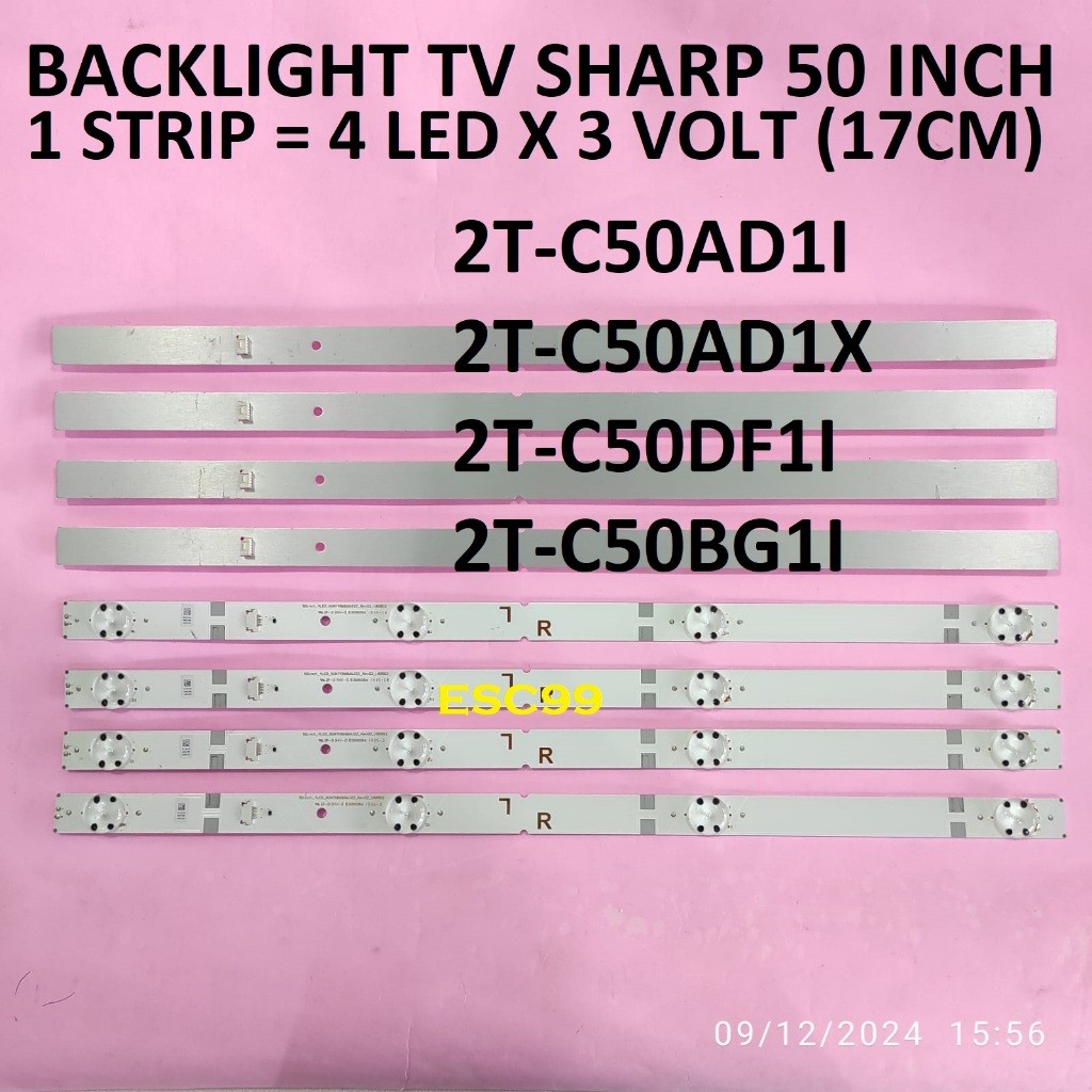 BACKLIGHT TV LED SHARP 50 INCH 2T-C50AD1I 2T-C50AD1X 2T-C50DF1I 2T-C50BG1I LAMPU LATAR TV LED SHARP 