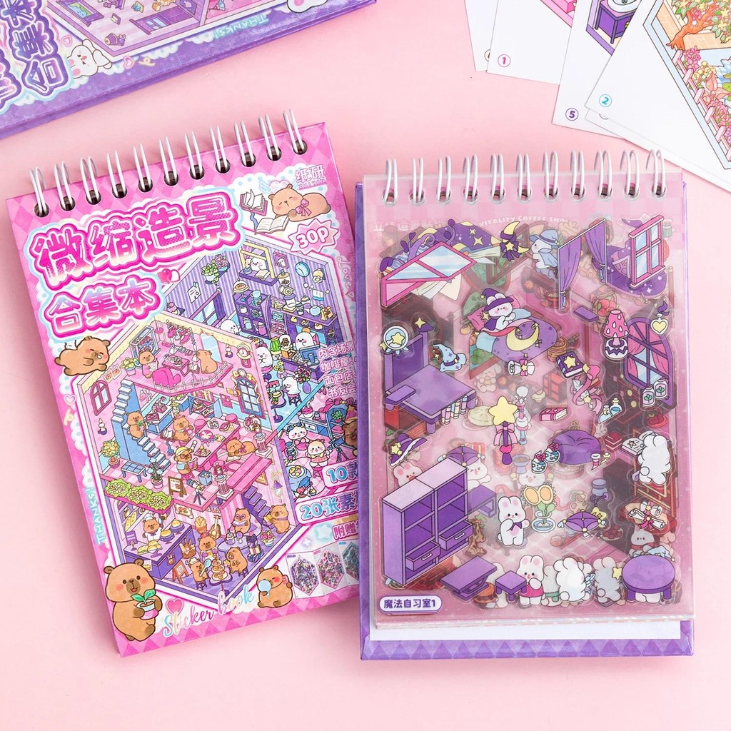 

20/14/10Scene Landscaping stickers books miniature collection children's toy girl stereoscopic handmade scrapbooking