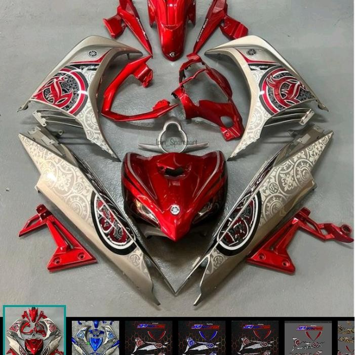 STRIPING STICKER JUPITER MX NEW 135 BATIK MALAYSIA Motor - merah ORI