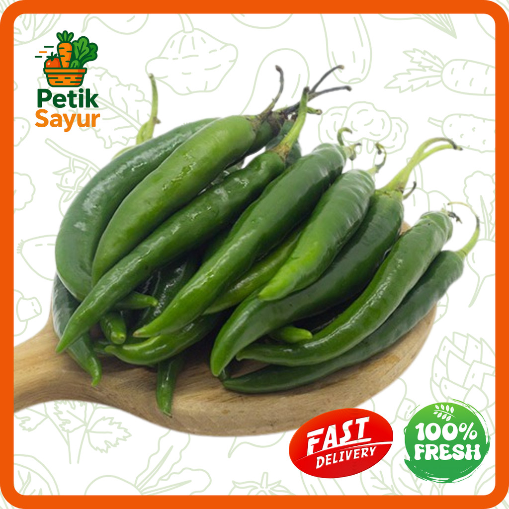 

Cabai Hijau Besar Konvensional 250 gram PetikSayur