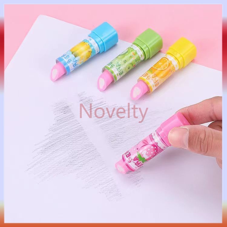 

Novelty -Penghapus pensil bentuk lipstik/penghapus warna-warni pola kartun