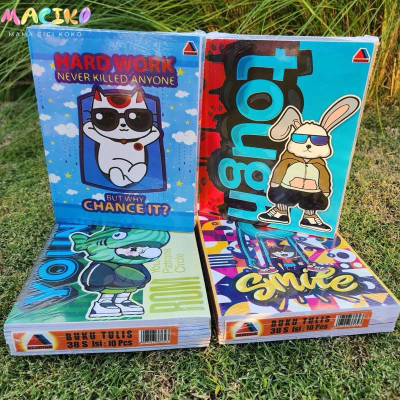 

MCK - 10pcs Buku Tulis Segitiga Quarto 38 lembar dan 58 lembar dan Buku Tulis Campus